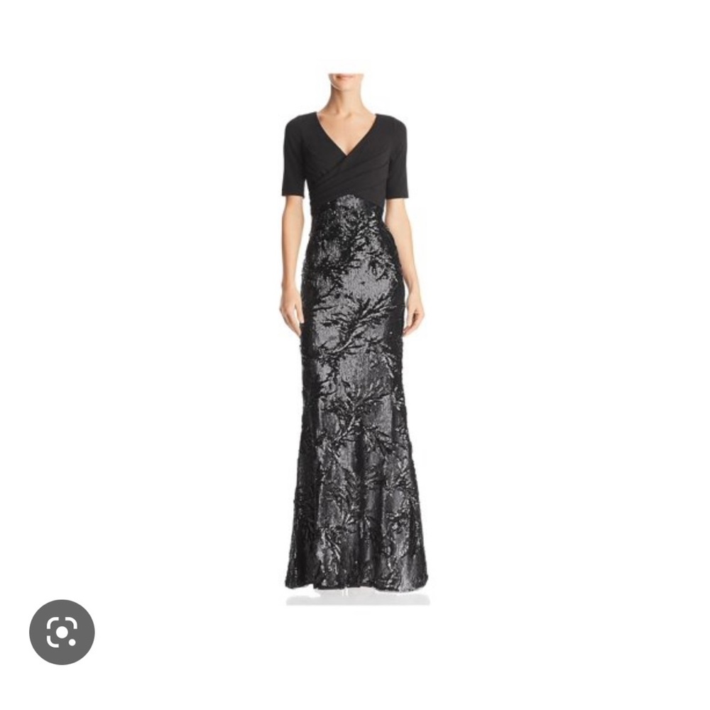 Adrianna Papell Formal Black Sequined Gown